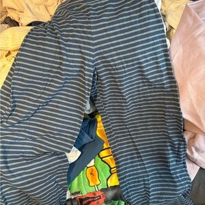 Free People Blue Striped Wide Leg Pants